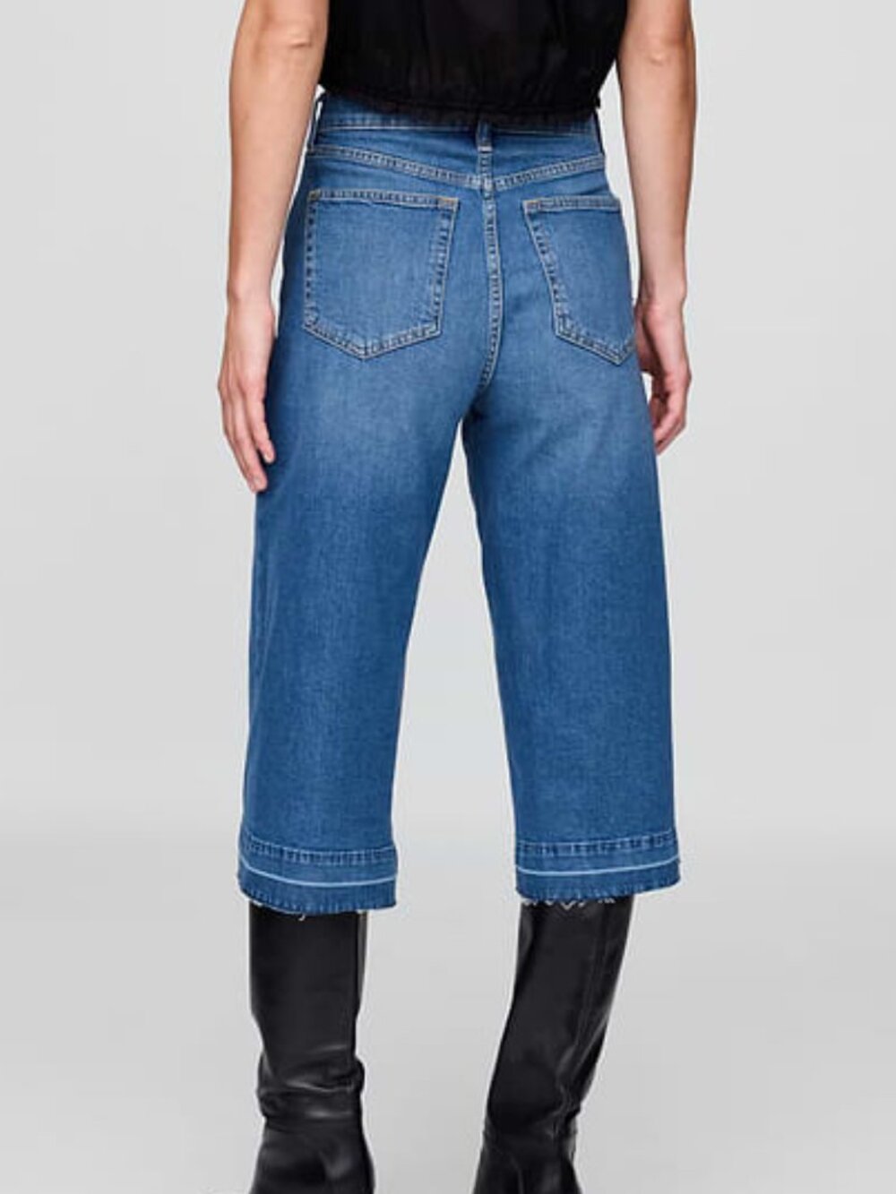 Women's GAP High Rise Denim Culotte Jeans - Picture 3 of 5